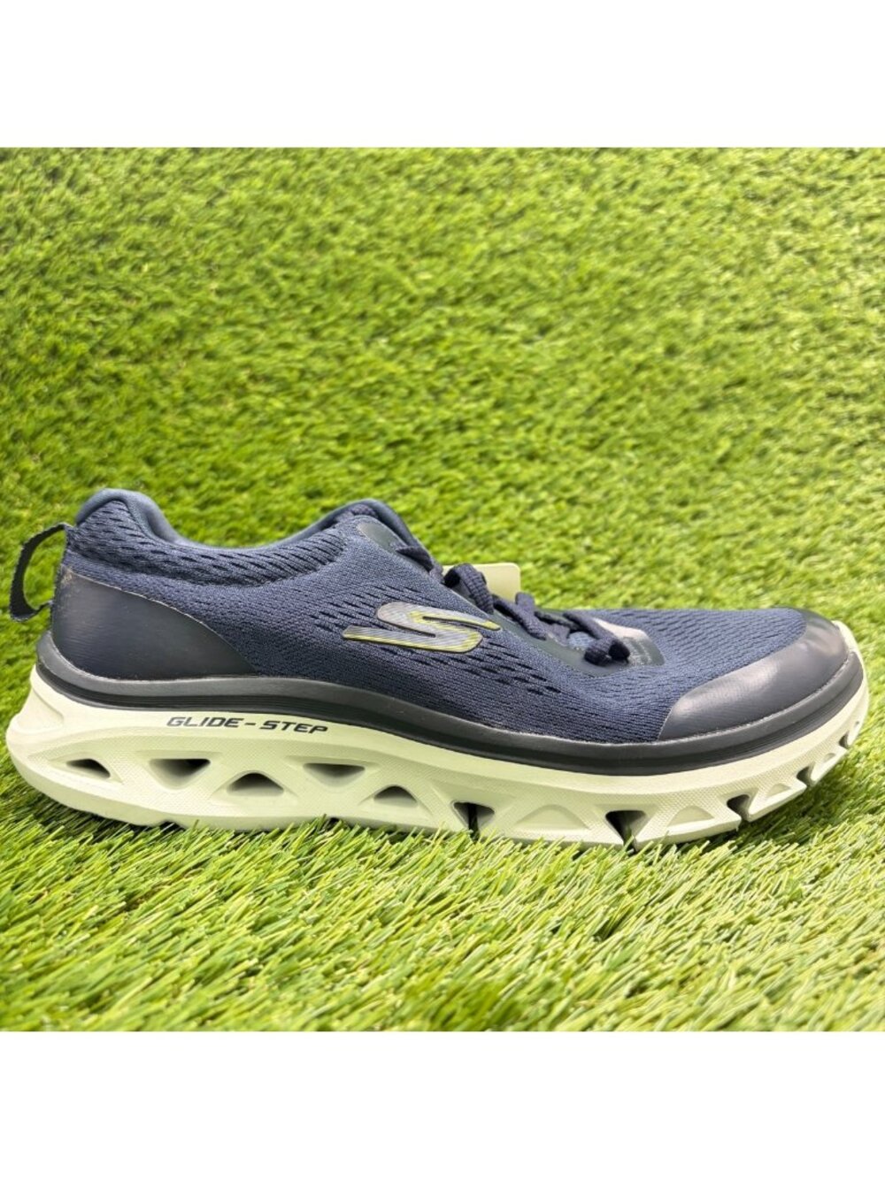Skechers Go Run Glide-Step Flex Mens Size 7.5 Blue White Running Shoes Sneakers